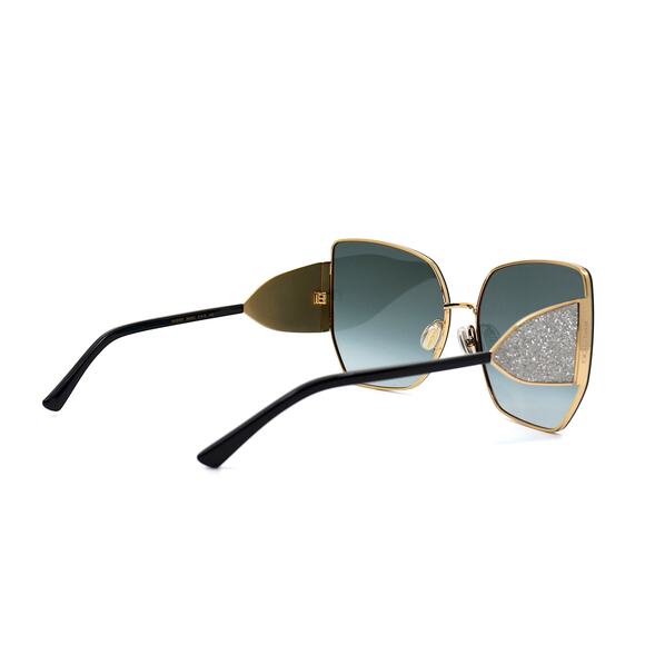 NEW JIMMY CHOO RIVER/S 2M2 GOLD GREY AUTHENTIC SUNGLASSES - Picture 7 of 14